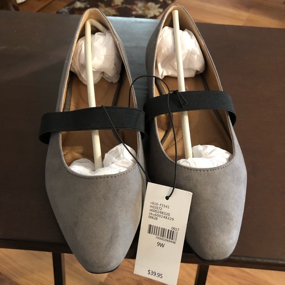 Lane Bryant Shoes - NWT Lane Bryant grey suede flats size 9w